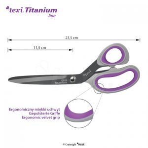 NOŻYCZKI TEXI TITANIUM Ti914 TYTAN 9 1/4' 23,5CM - obrazek 2
