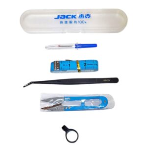 ZESTAW NARZĘDZI KRAWIECKICH JACK 811597 - NAPARSTEK, OBCINACZKI, PĘSETA, MIARKA, PRUJKA - obrazek 1